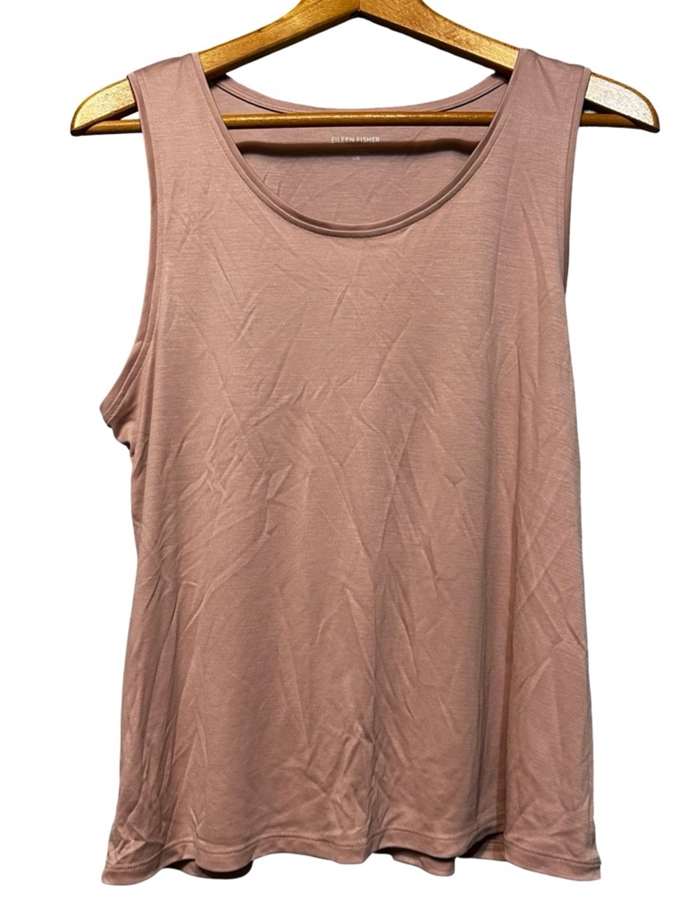 Eileen Fisher Pink Scoop Neck Tank Top Blouse Large NEW Basic Coastal Minimalist